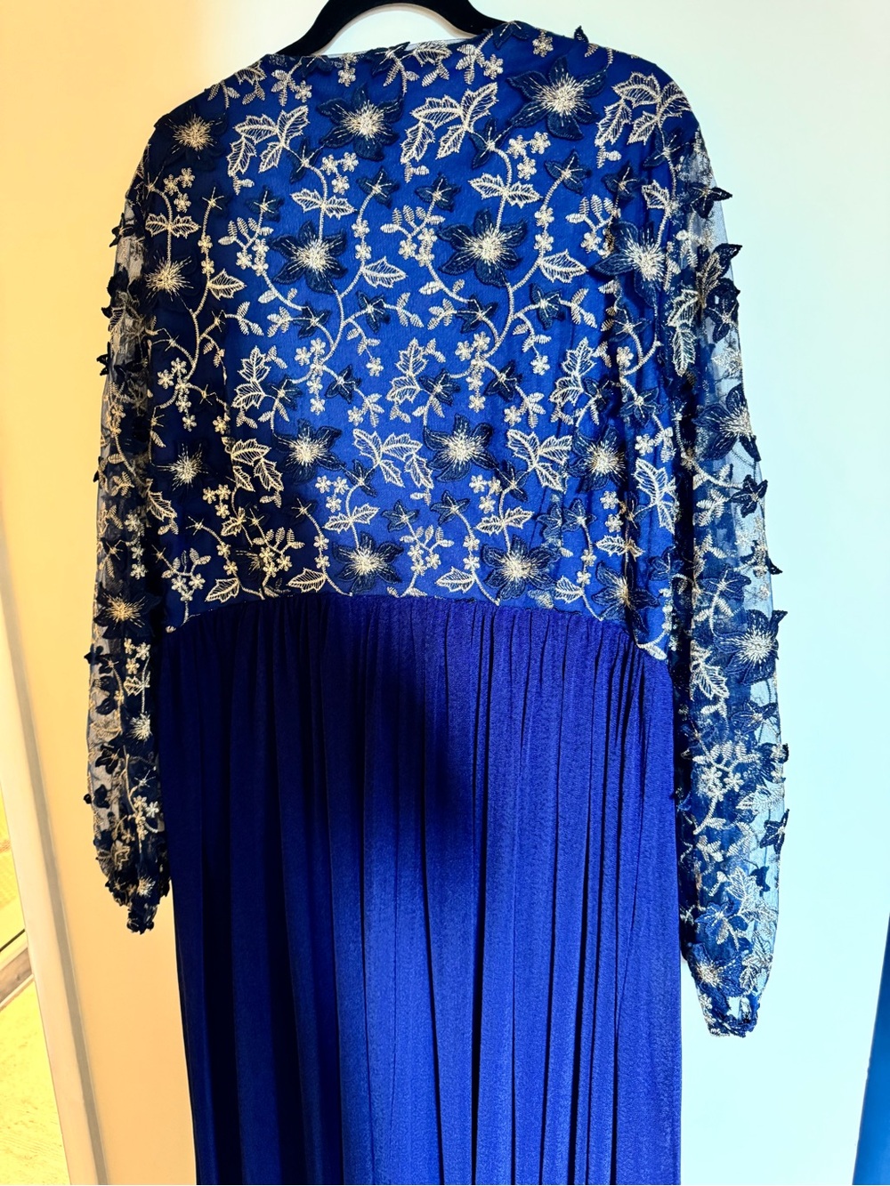 SHEIN Royal Blue Embroidered V-Neck Maxi Dress - Picture 4 of 5